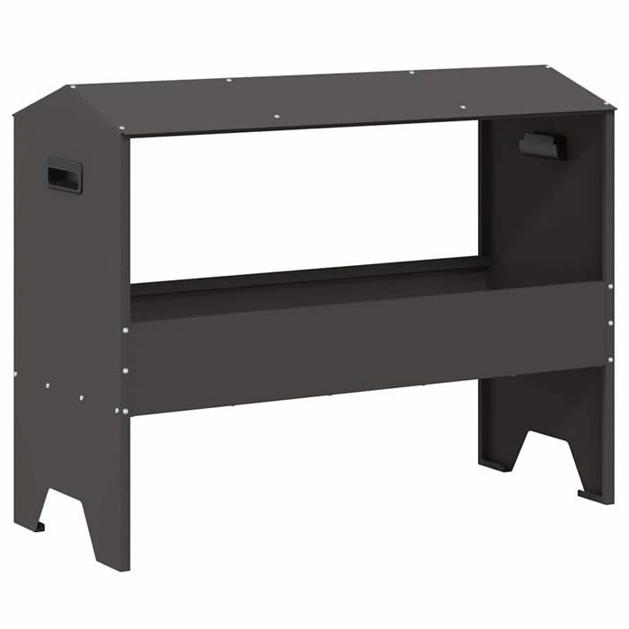 Auge dalimentation pour bétail - vidaXL - Noir - 79x35x62 cm - Acier laminé à froid - Capacité 15 kg