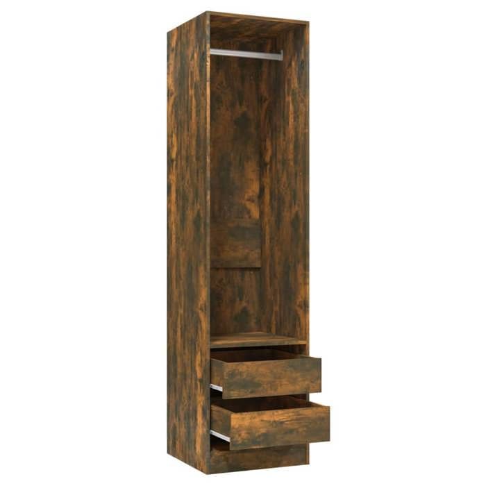 Moderne Armoire/Cabinet BURKE pour salon/chambre avec tiroirs Chêne fumé 50x50x200 cm Bois dingénierie AA3472