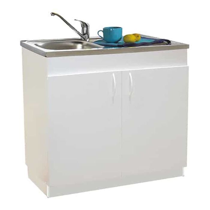 Meuble sous-évier mélaminé SIMHYDRO 2 portes 900X600mm - NÉOVA - S12N42090H