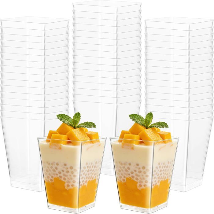 Lot de 50 Tasses à Dessert 150ml Verrines à Dessert