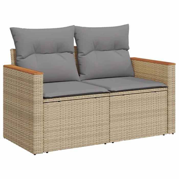 En PromotionCanapé de jardin - SHIELD Canapé dextérieur - Pour jardin - avec coussins 2 places beige résine tressée 5464138