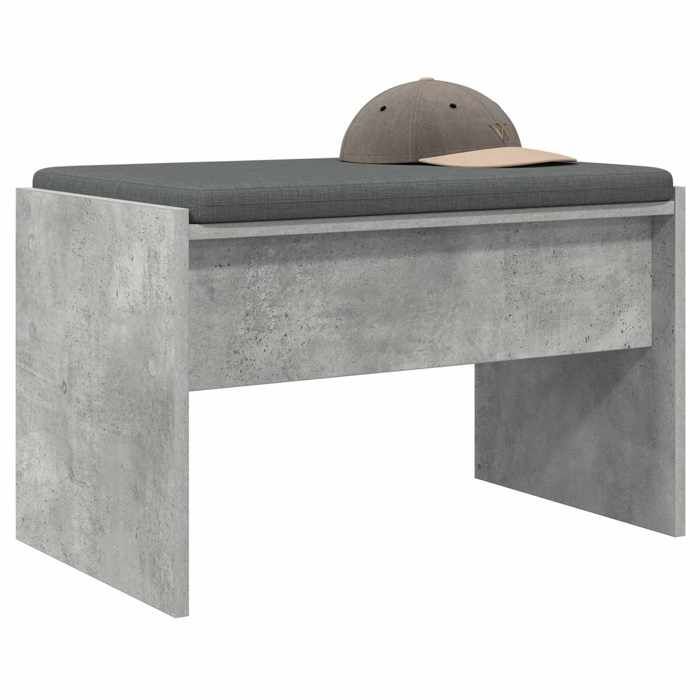 Banc de couloir ZENCORE - Gris Banc dentrée - Montage simple - avec coussin Gris béton 63x38x40cm LH2728974
