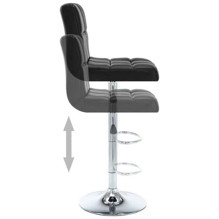 Tabourets Cuisine - Noir - Chaises de bar - (2 pcs) - 2 personnes - noir similicuir 40x47x(90-111) cm F2207