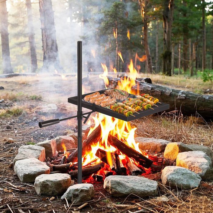 Barbecue dextérieur - LUNSY - Polyvalent pour feux de camp jardin camping - Compatible bois charbon gaz
