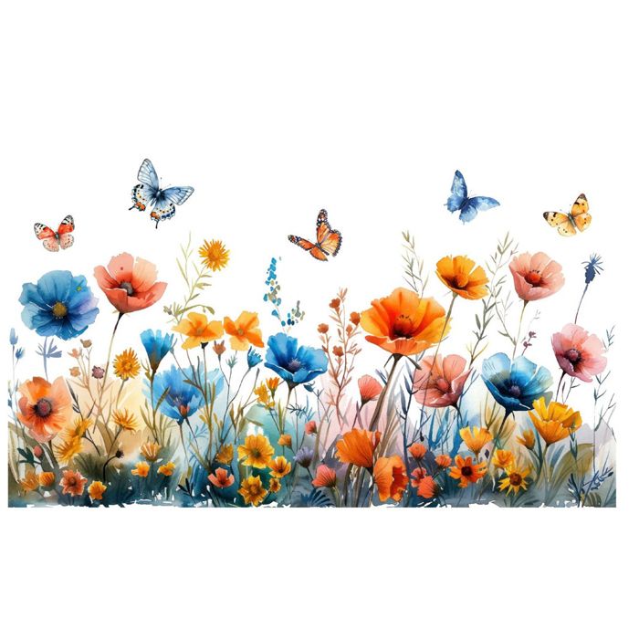 Stickers pour fenêtres - Stickers pour fenêtres avec bouquets de fleurs - Amovibles - 60 x 30 cm - Double face - Taille personnalisa