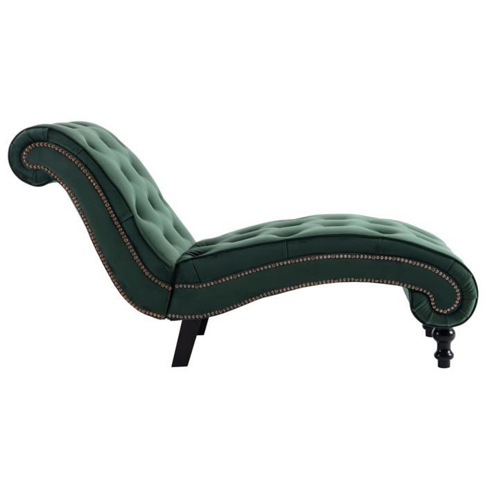Confortable Fauteuil long look élégant 1 place Velours Vert__22932