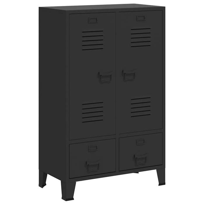 Garde-robe - vidaXL - métal - noir - robe de style industriel robuste - avec 2 portes - 67 x 35 x 107 cm 706xnd55y Garde-robe - vidaXL - métal - noir - robe de style industriel robuste - avec 2 portes - 67 x 35 x 107 cm 706xnd55y