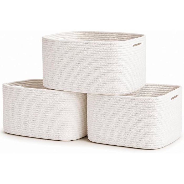 Set3 paniers bnc cassé étagères rangement