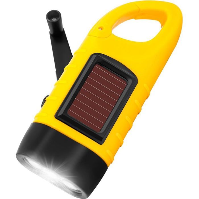 Lampe torche durgence lampe torche rechargeable à manivelle lampe torche solaire lampe torche de camping portable