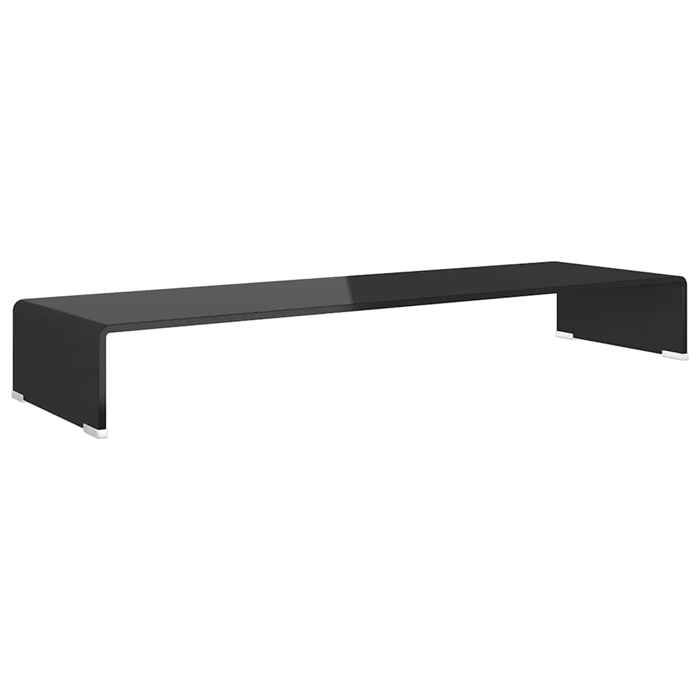 Meuble stéréo - Armoire téléviseur - Cadre durable - Meuble TV/support pour moniteur 100x30x13 cm verre noir - moderne_33029