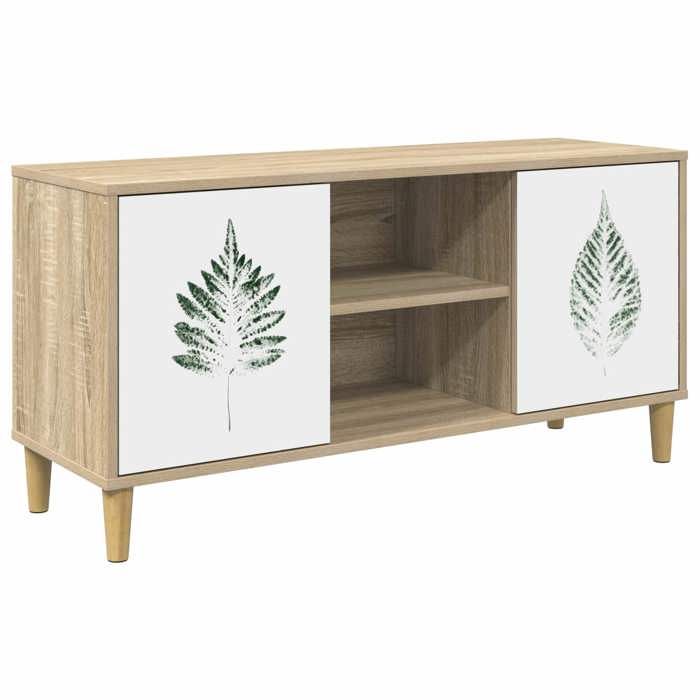 Nouveau Meuble TV HANAU 102 x 33 x 50 cm Sonoma Bois dingénierie poids:18.6 kg_1327