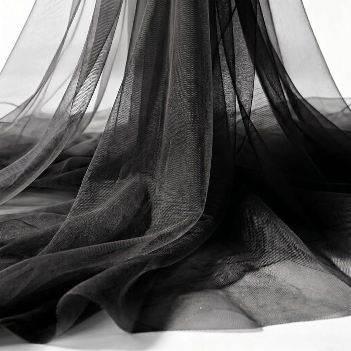 Tulle tissus au metre Noir 3 m x 160 cm Tissu en tulle doux coudre chemin de table pour décoration a TULLE - NOEUD - RUBAN - FICELL