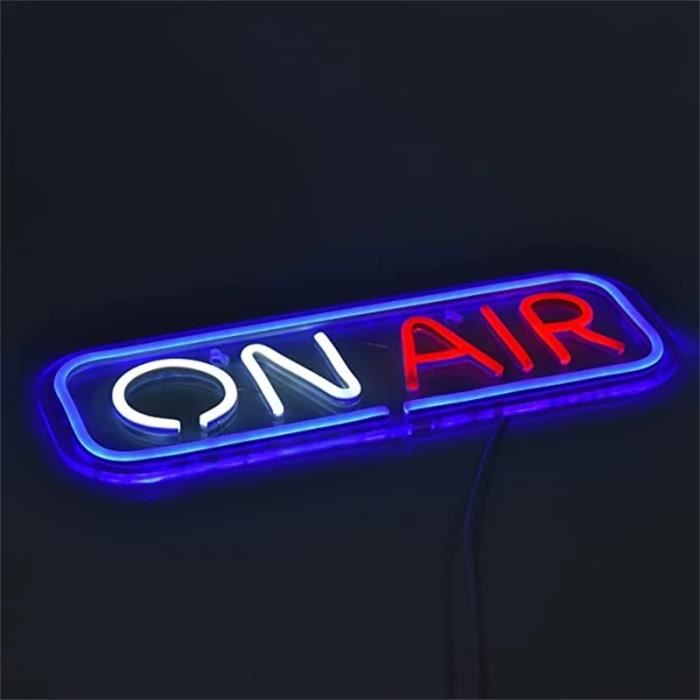 Souleather Panneau LED 'On Air' Néon – Enseigne Lumineuse Studio Enregistrement, Gravure 3D Personnalisable – Plusieurs Tailles Et Couleurs