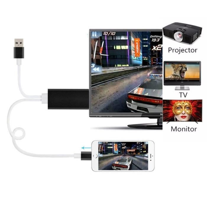 2M 8 Pin Convertisseur vidéo Câble Vers AV HDMI / HDTV Adaptateur de câble TV USB Câble Support