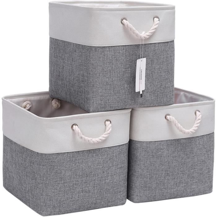 Navaris Lot de 4 boîtes de rangement pour jouets - Paniers cubiques pour chambre d'enfant avec
