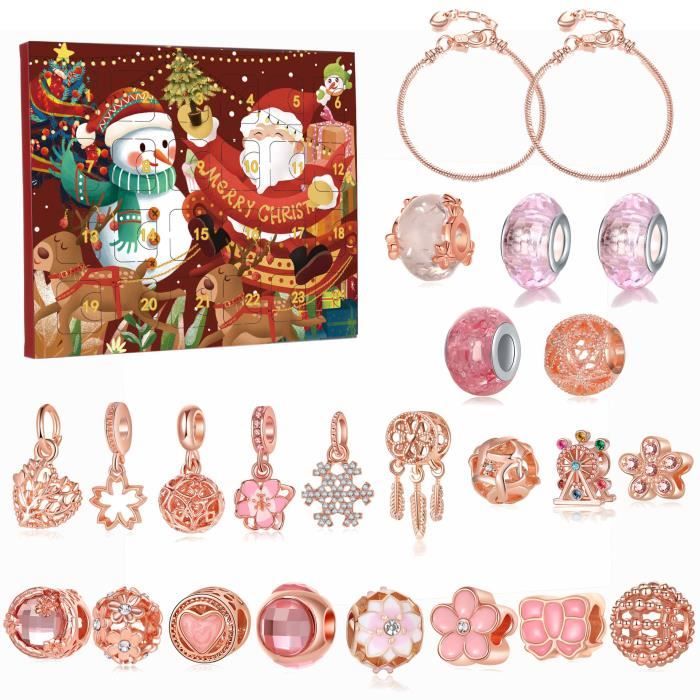 Calendrier de l'Avent Bijoux de Noël 2023, Bijoux Femmes Filles Noël,  Compte à Rebours 24 Surprises Bracelet - Cdiscount Maison