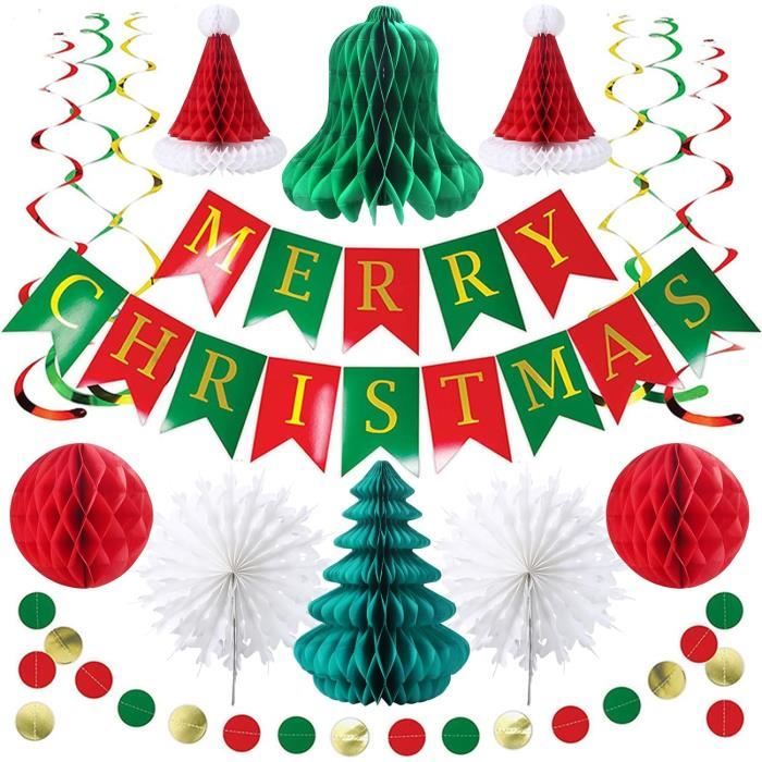 36 Pièces Décorations De Noël En Papier, Merry Christmas Decoration