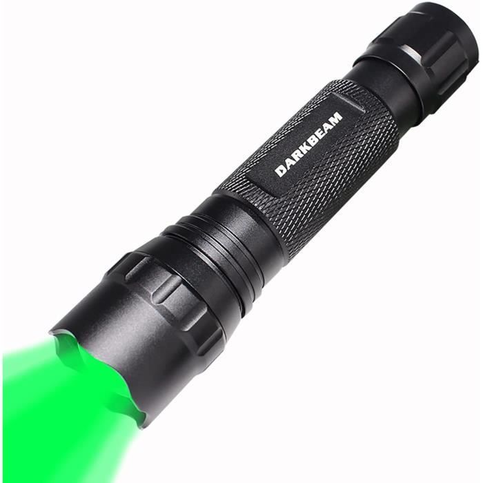 Lampe de poche - QIILU - Modèle à lumière verte - Zoomable - Alliage d