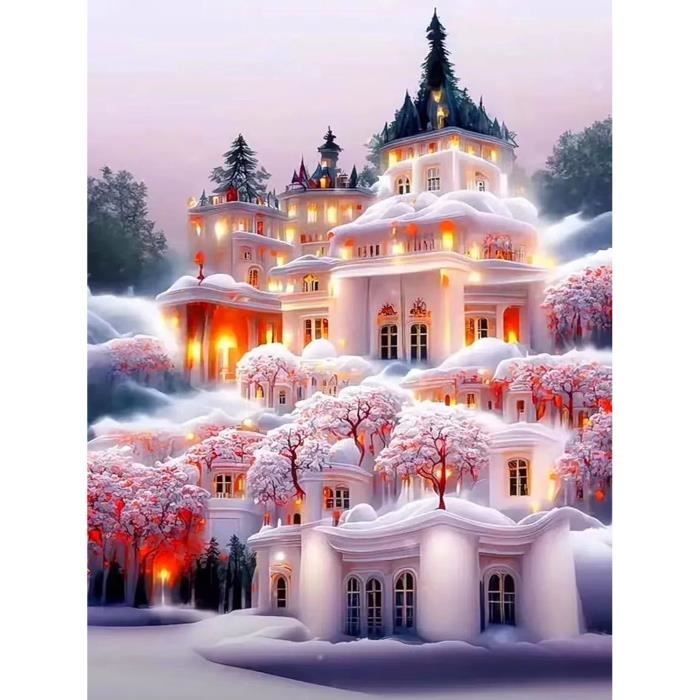 YALKIN Kits De Peinture Diamant Rose Pour Adultes, Perçage Rond Complet, Kits De Diamant DIY Pour Décoration Murale Maison 70x40cm