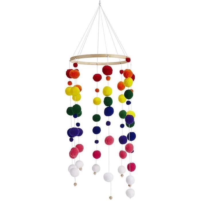 Mobile Pour Lit De Bébé, Cloche De Lit En Bois Balle Mobile En Feutre  Jouets Suspendus, Mobile Carillon Eolien, Cadeau Pour Bébé Fil - Cdiscount  Jardin