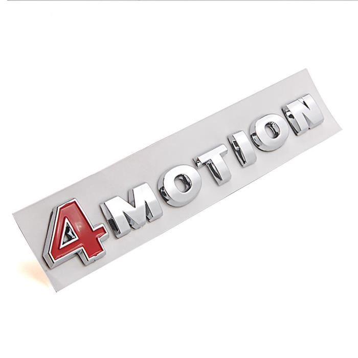 4 MOTION Rouge Argent ABS Badge Emblème de voiture autocollant Stickers pour VW POLO GOLF CC TT JETTA GTI TOUAREG PASSAT