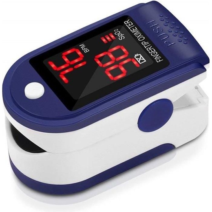 leegoal Capteur de lecture instantanée numérique à LED de pouls doxymètre de pouls avec moniteur de fréquence cardiaque et étui de soins de santé familiale Bleu 