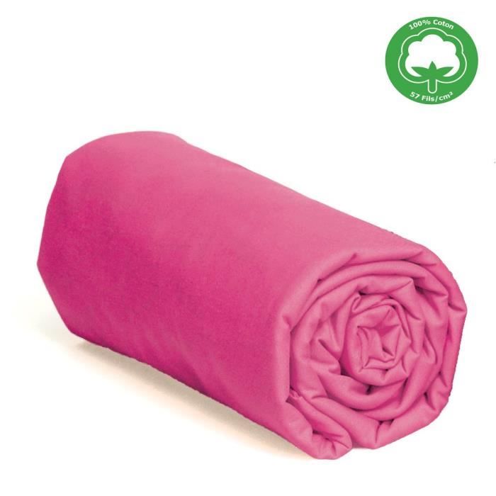 Drap Housse 140x190 Coton 57fils Rose Bonnet 27 Achat Vente Drap Housse Cdiscount