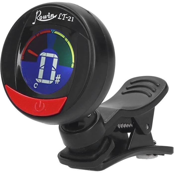 Accordeur Guitare à Pince Rechargeable USB - Pour Guitare, Basse, Ukulélé, Violon - Écran Couleur