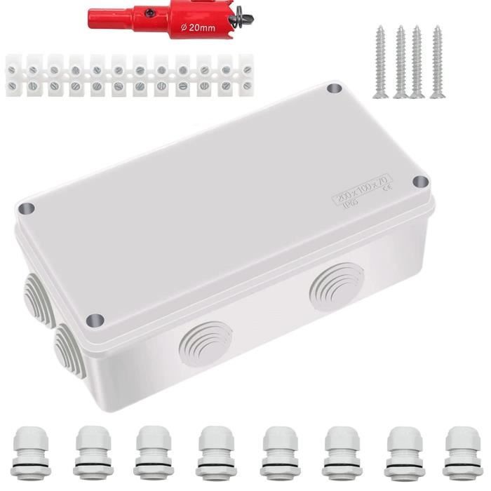 Boîte étanche Protection Prise Extérieure - Coffret électrique IP54 - 26x15x9 Cm - Pour Rallonges, Décorations Noël, Jardin