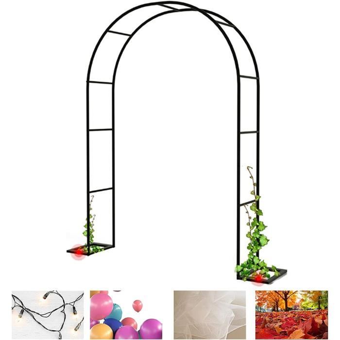 COSTWAY Arche de Jardin pour Plantes Grimpantes H 250cm-2 Demi-arcs-8 Modes de Combinaison