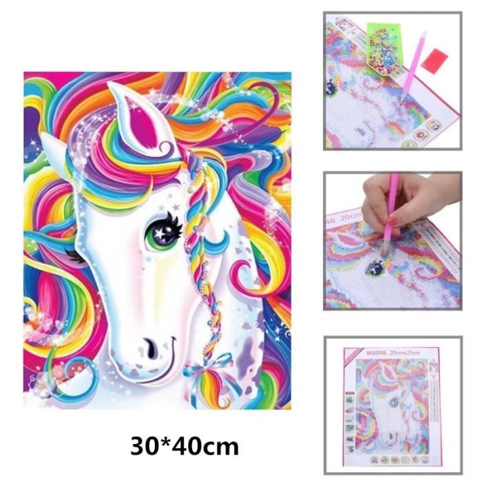 Peinture En Diamant 5d Diy Diamond Painting Broderie Diamant Enfant Point De Croix Licorne Artisanal Sur Tissu En Toile Idéal Pour L Achat Vente Livre Parution Pas Cher Prolongation Soldes Cdiscount