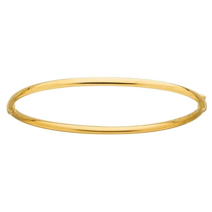 Bracelet jonc - BRILLAXIS - Ouvrant rigide - Or jaune 18 carats - 3 mm - Femme