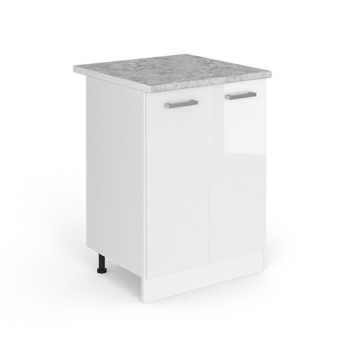 Meuble bas de cuisine R-Line 60cm PT Marbre Blanc Haute brillance/Blanc Vicco 29241 Meuble bas de cuisine R-Line 60cm PT Marbre Blanc Haute brillance/Blanc Vicco 29241