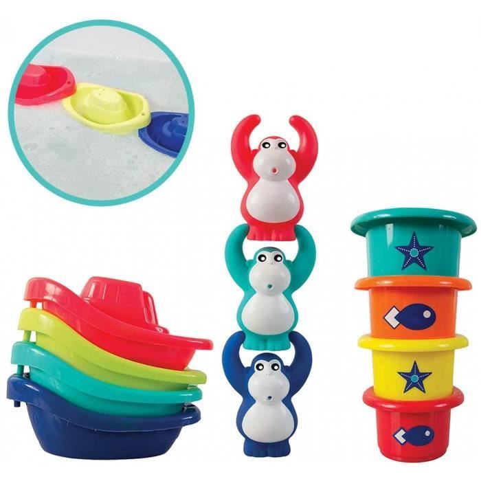 Ludi Coffret De Jeu D Eau Pour S Amuser A L Heure Du Bain Des 10 Mois 3 Gorilles Rigolos Qui Aspergent 4 Bateaux Et 4 Verres Gi Cdiscount Pret A Porter