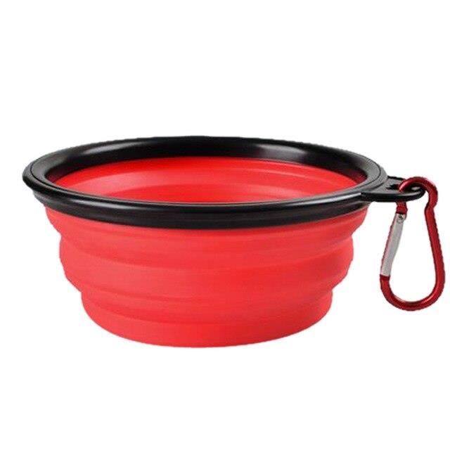 (Rouge / 350ml (13x9x5.5cm))Gamelle Pliante en Silicone pour Chien et Chat Conteneur Alimentaire Portable pour Chiot et Chaton