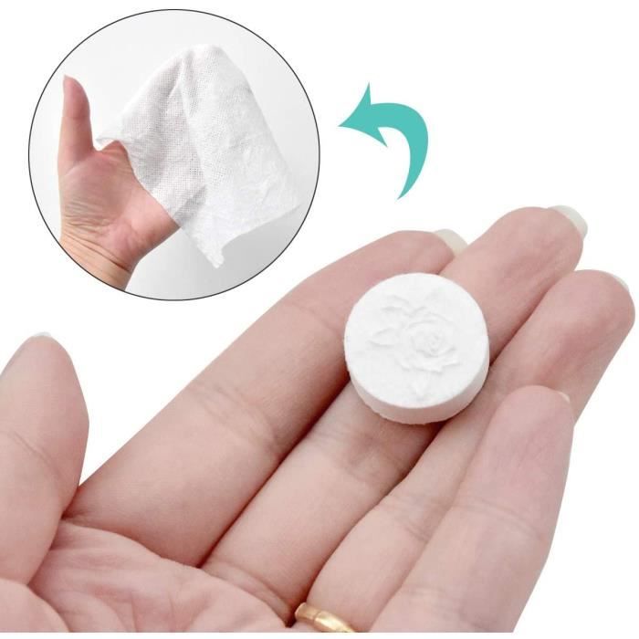 20 Serviettes Comprimées Jetables - 30x50cm - Coton Biodégradable Pour Voyage