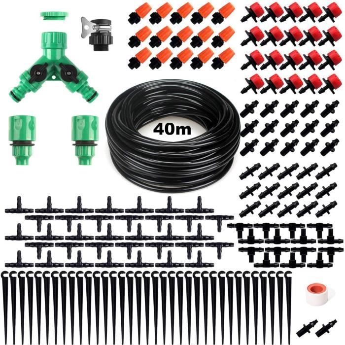Kit Irrigation Goutte à Goutte VIPNAJI 322pcs - 40m+10m Tuyaux, Arrosage Auto Jardin/Serre