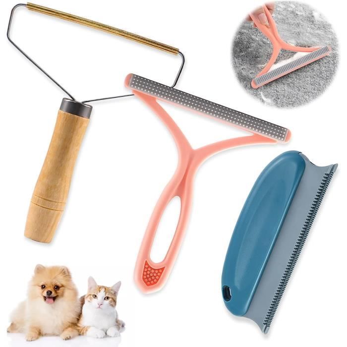 Rasoir Anti Bouloche Brosse Anti Poils Animaux 2025 | Double Face Cuivre/nylon | Portable, écologique, Pour Canapé, Vêtements, Voiture Brosse Double Face Portable