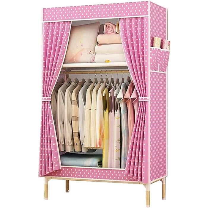 Armoire de rangement ouverte en bois massif, portable pliable armoire