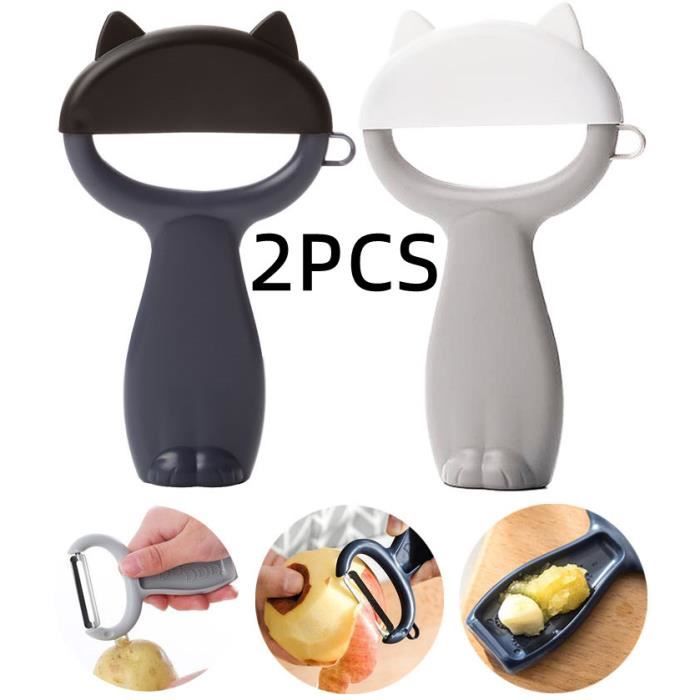 Lot 2 Ustensiles Cuisine Acier Inoxydable : Presse-Ail + Éplucheur - Outils Professionnels