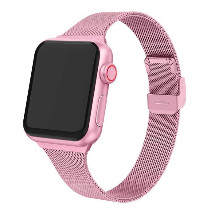 Bracelet milanais pour Apple bracelet de montre, i bracelet de montre,  accessoires pour Apple Watch série 3 4or rose - Cdiscount Téléphonie