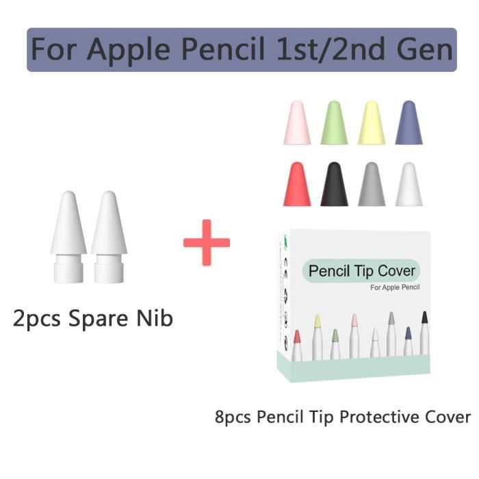 Housse,Étui pour crayon Apple Pencil 1ère 2ème génération, 2 pièces de