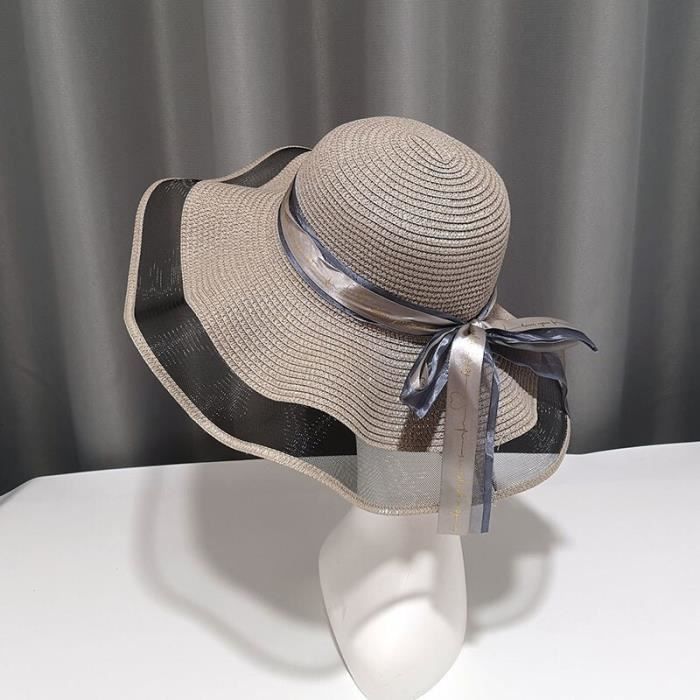 Chapeau De Paille Soleil Pour Fille - Protection UV Respirant Avec Petit Sac - Ensemble Été Plage 3-10 Ans