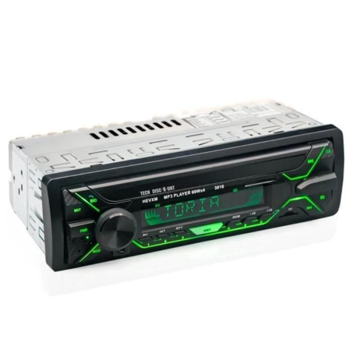 Autoradio Bluetooth 4x60W FM – MP3 USB/SD/AUX + Télécommande – Appels Mains-Libres & Son Puissant
