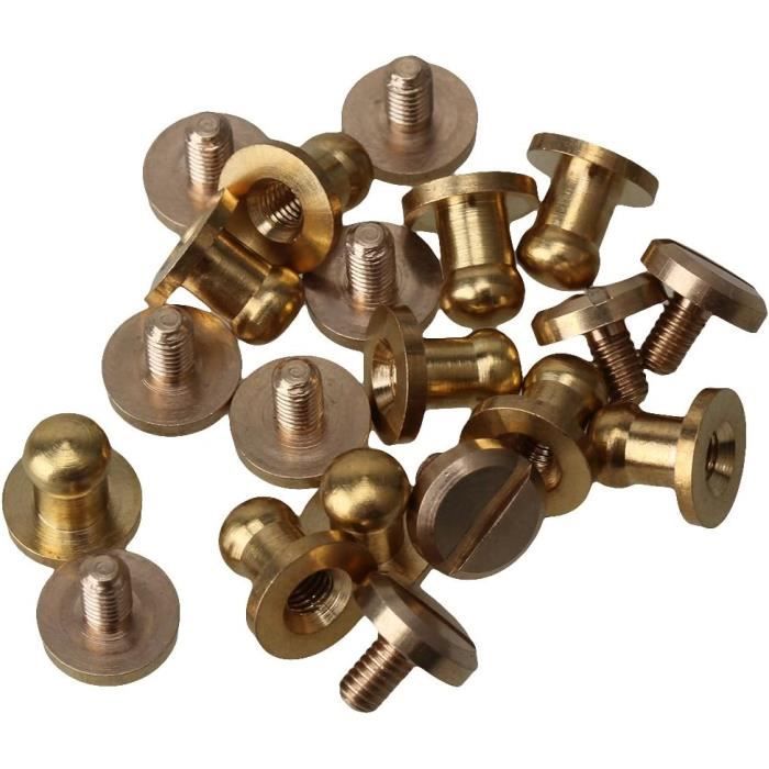 Gr10 Rivets Lot De 10 Rivets Pour Le Cuir - À Visser - En Laiton - , Doré[u67 ...