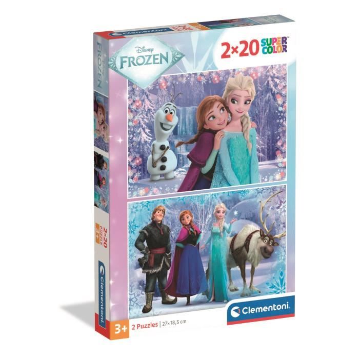 Clementoni Puzzle Enfant 2X20 Pièces Frozen Walt Disney Fabriqué en Italie 24825