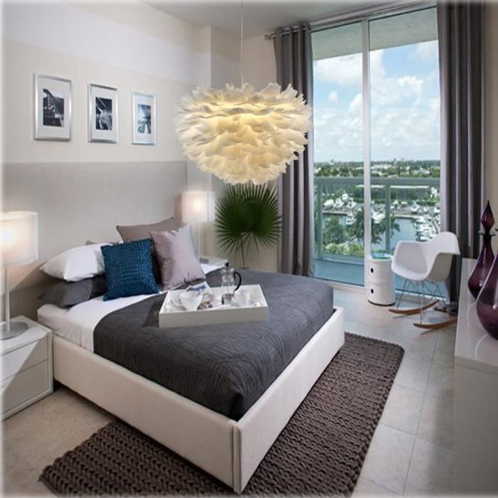 exbon moderne de luxe blanc plume ball e27 plafond lustre pendentif lumière ombre lampadaire décor droplight pour salon chambre