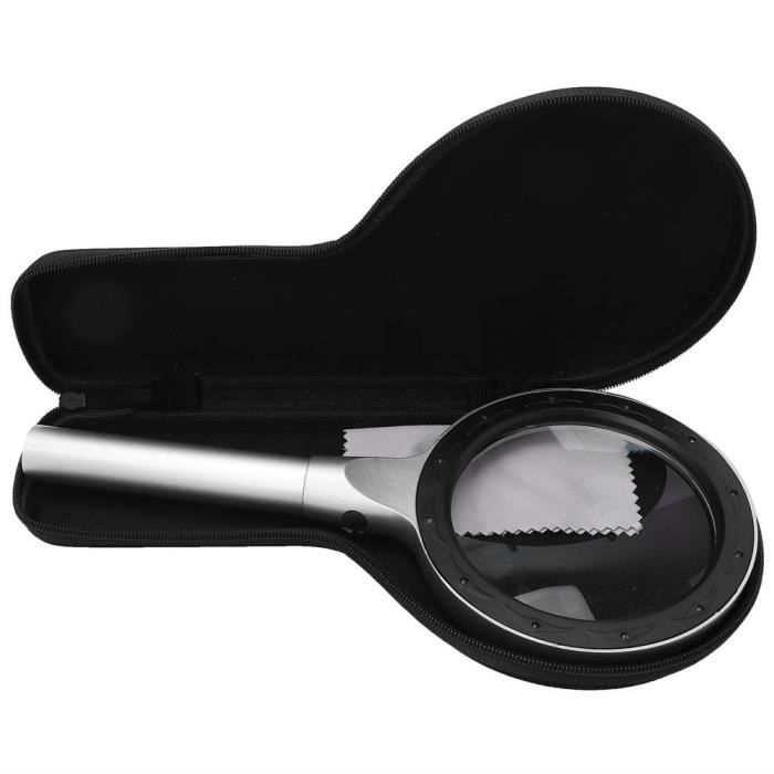 Loupe éclairante Newpop - Grossissement 6X/25X, Support Pliant, LED + UV