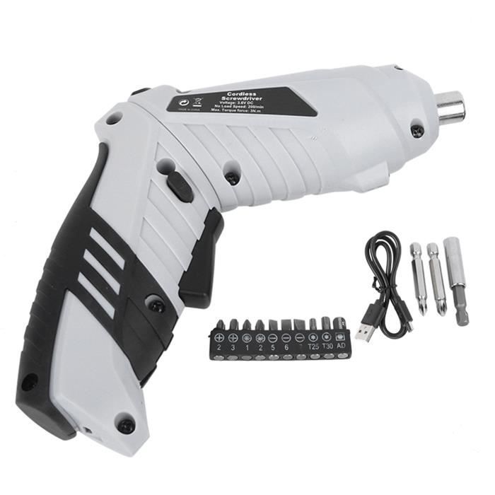 Cikonielf Tournevis électrique domestique Tournevis électrique sans fil rechargeable 12V