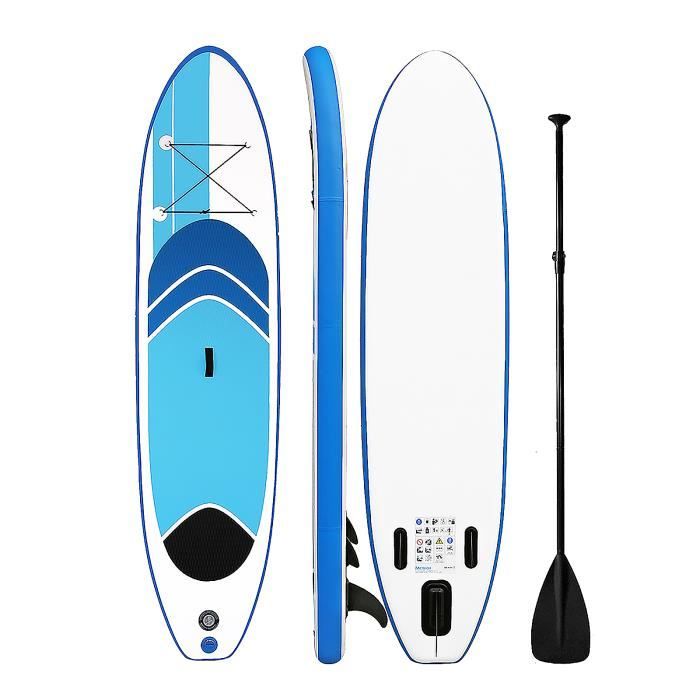 Paddle Gonflable HOMCOM 301x76x10cm - SUP Adulte, Accessoires Inclus (Pagaie, Pompe, Sac)